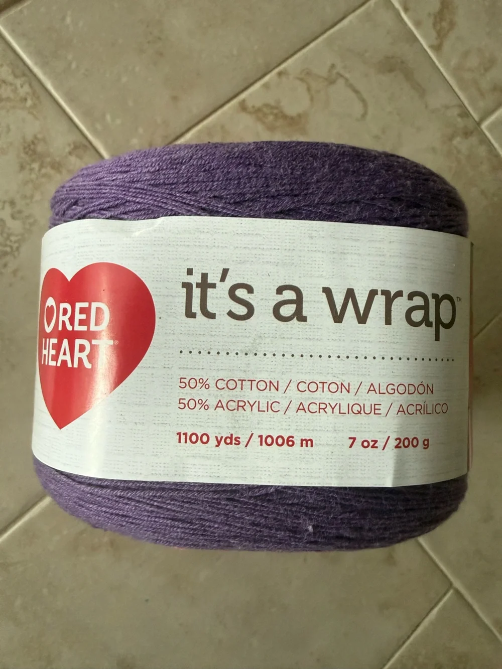 Red Heart It's a Wrap Lightweight Cotton-Acrylic Yarn - Purple/Pink - Drama
